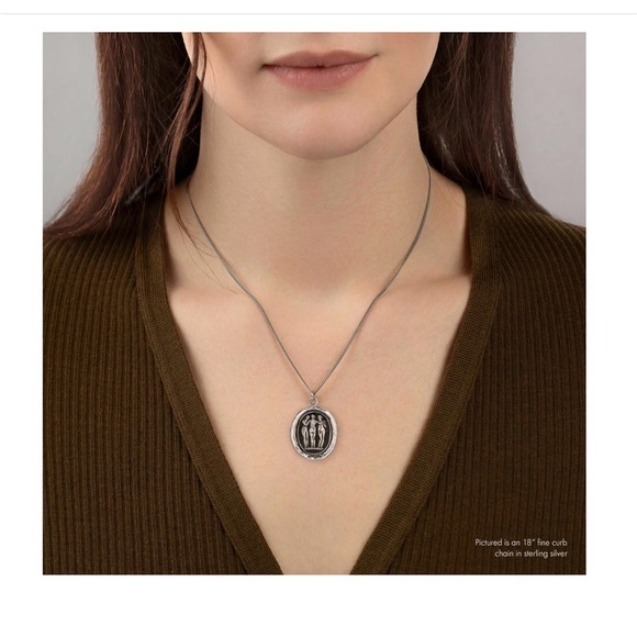 Pyrrha Jewelry - Pyrrha Three Graces Talisman + 20” Fine Curb Chain | Sterling Silver | Vancouver